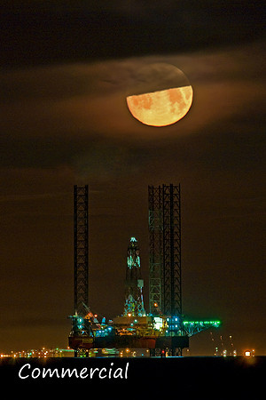Moonlit Oil Rig