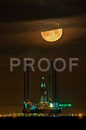 Moonlit Oil Rig